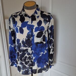 Zara Blue and Black Patterned Shirt